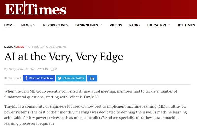 AI at the Very, Very Edge (EE Times)